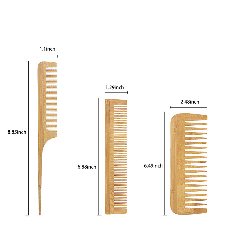 6-Piece Wooden Brush & Comb Set