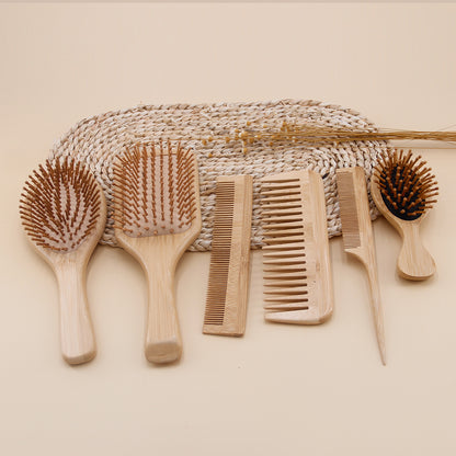 6-Piece Wooden Brush & Comb Set